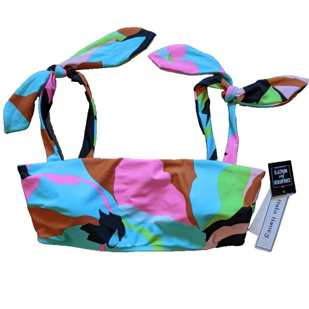 Hula Honey Bikini Top XL Stretch Nylon Swim Top
